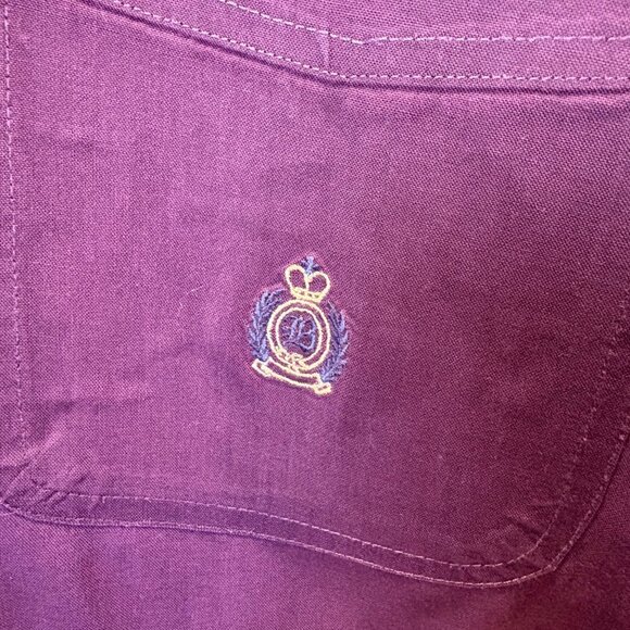 Vintage Bugle Boy Company Mens Purple Button-Up Shirt Crest Pocket SS Y2K 90s - Picture 4 of 7